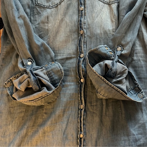 Elle Denim Shirt Light Blue size L Women - Picture 13 of 13